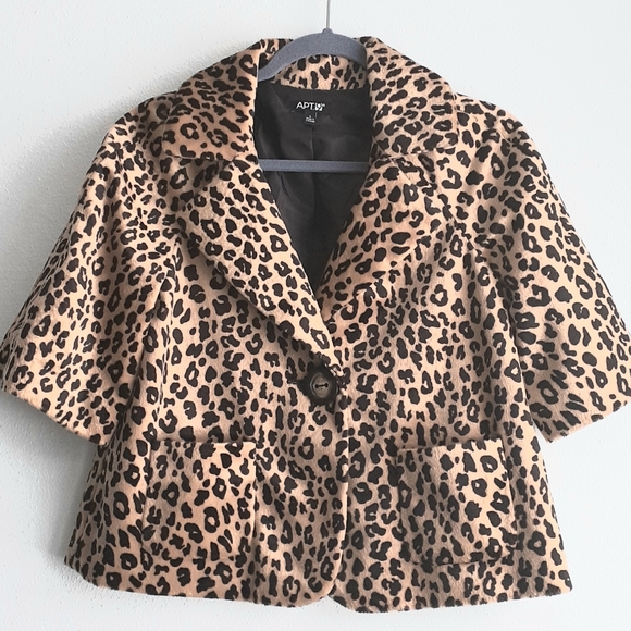 Apt. 9 Jackets & Blazers - Apt 9 brown leopard print jacket